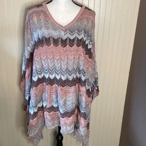 Belle gray by Lisa rinna crochet top size medium orange and gray front p…